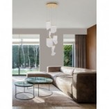 Lampa wisząca Dermino 48 LED złota | Nowoczesne oświetlenie