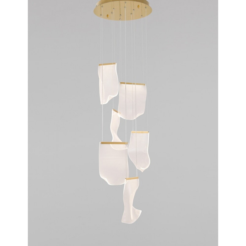 Lampa wisząca Dermino 48 LED złota | Nowoczesne oświetlenie
