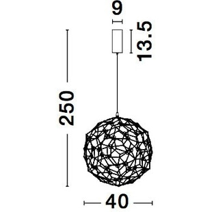 Lampa Wisząca Kula Złota LED 40cm - Nowoczesny Design