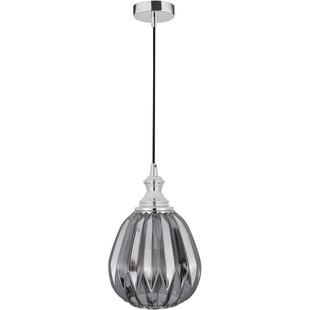 Lampa wisząca Leyzo | Szkło dymione, chrom | Decolab24