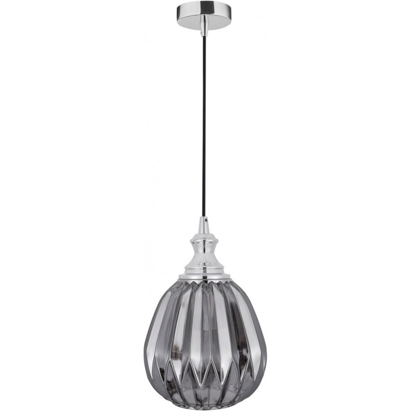 Lampa wisząca Leyzo | Szkło dymione, chrom | Decolab24