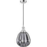Lampa wisząca Leyzo | Szkło dymione, chrom | Decolab24