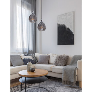 Lampa wisząca Leyzo | Szkło dymione, chrom | Decolab24