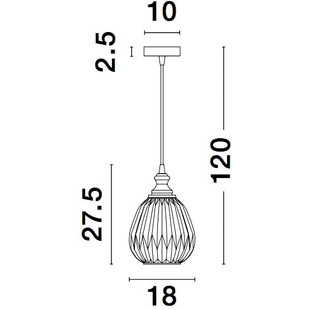Lampa wisząca Leyzo | Szkło dymione, chrom | Decolab24