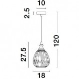 Lampa wisząca Leyzo | Szkło dymione, chrom | Decolab24