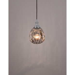 Lampa wisząca Leyzo | Szkło dymione, chrom | Decolab24