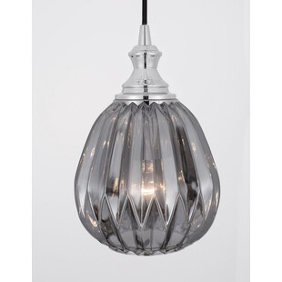 Lampa wisząca Leyzo | Szkło dymione, chrom | Decolab24