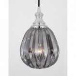 Lampa wisząca Leyzo | Szkło dymione, chrom | Decolab24