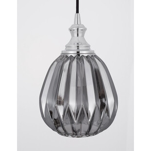 Lampa wisząca Leyzo | Szkło dymione, chrom | Decolab24