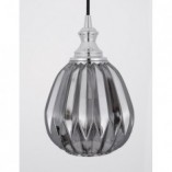 Lampa wisząca Leyzo | Szkło dymione, chrom | Decolab24