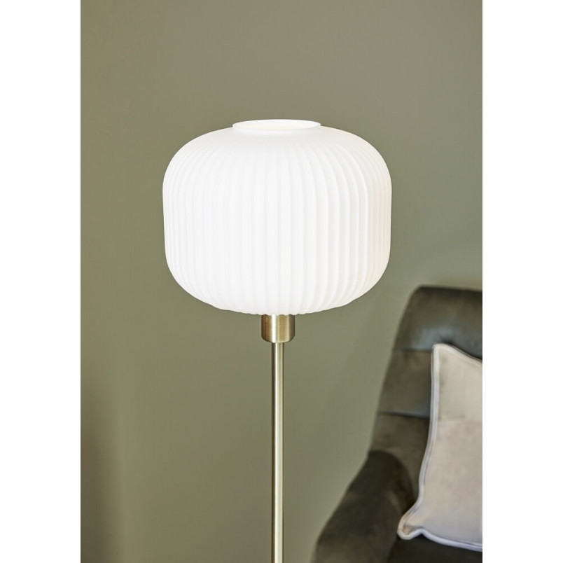 Lampa podłogowa biało-mosiężna Sober | Markslojd