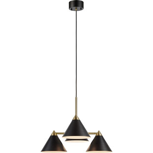 Lampa wisząca 4 punktowa Klint 58 czarno-mosiężna marki Markslojd
