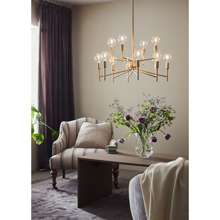 Lampa wisząca Regent XII Markslojd | Złota, antyczna, 70cm