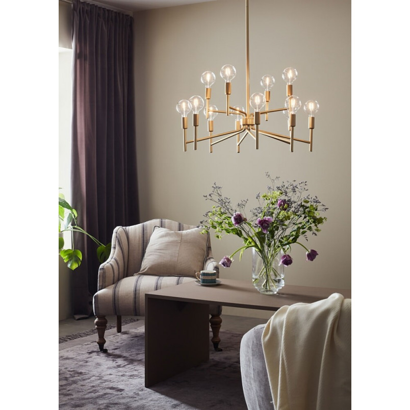 Lampa wisząca Regent XII Markslojd | Złota, antyczna, 70cm