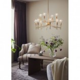 Lampa wisząca Regent XII Markslojd | Złota, antyczna, 70cm