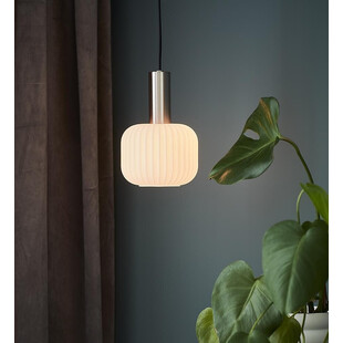 Lampa wisząca szklana Sober biało-stalowa | Markslojd