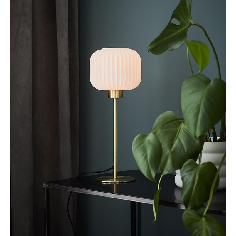 Lampa stołowa Sober 15 - biało-mosiężna | Markslojd