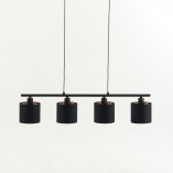 Lampa wisząca Tommy IV czarna Trio Reality | 75cm