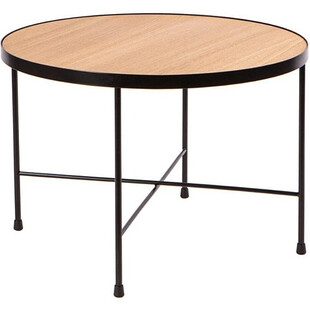 Stolik kawowy industrialny Tre 60cm dąb/czarny | Nordifra