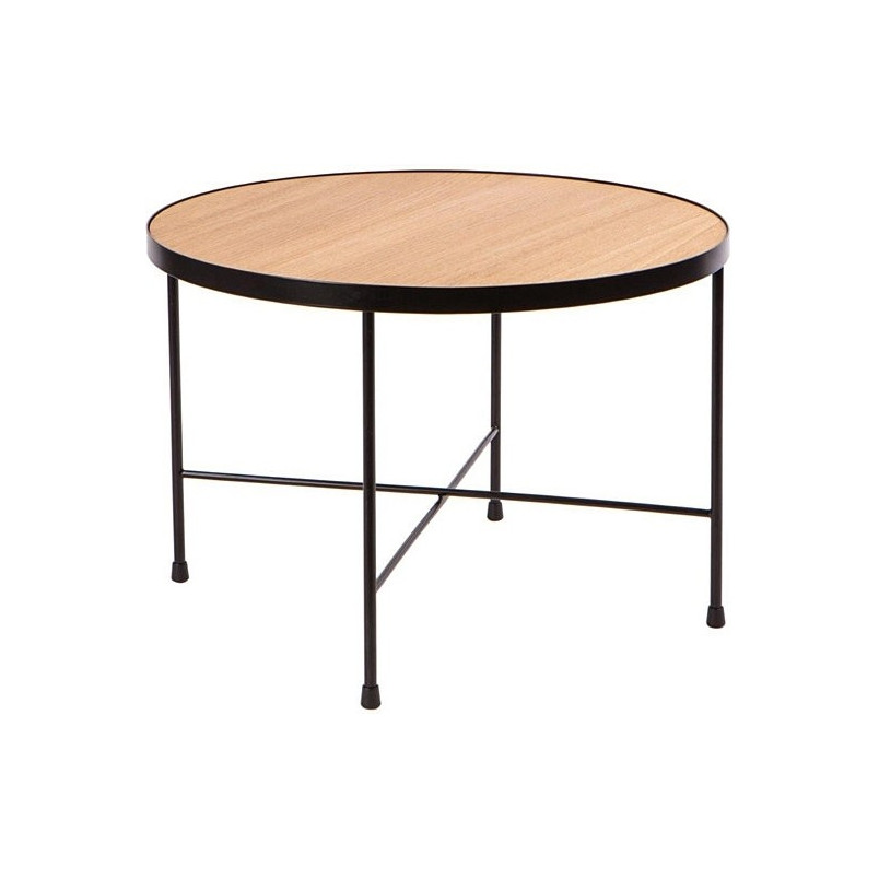 Stolik kawowy industrialny Tre 60cm dąb/czarny | Nordifra
