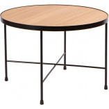 Stolik kawowy industrialny Tre 60cm dąb/czarny | Nordifra