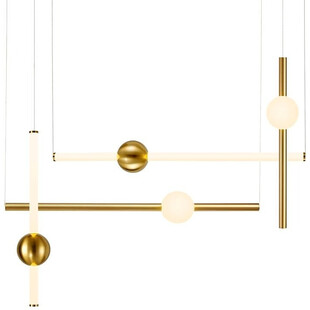 Lampa wisząca podłużna glamour O-line LED 78cm mosiężna Step Into Design