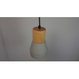 Lampa wisząca betonowa Concrete | Loftowa lampa z drewnem - Step