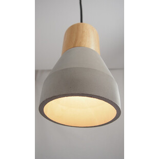 Lampa wisząca betonowa Concrete | Loftowa lampa z drewnem - Step