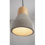 Lampa wisząca betonowa Concrete | Loftowa lampa z drewnem - Step