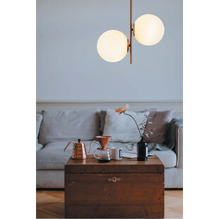 Lampa Sufitowa Venus II - Biało-Mosiężna | Step Into Design