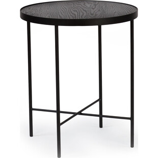 Stolik boczny Tre Nordifra | Czarny dąb, 43cm | Elegancki Design