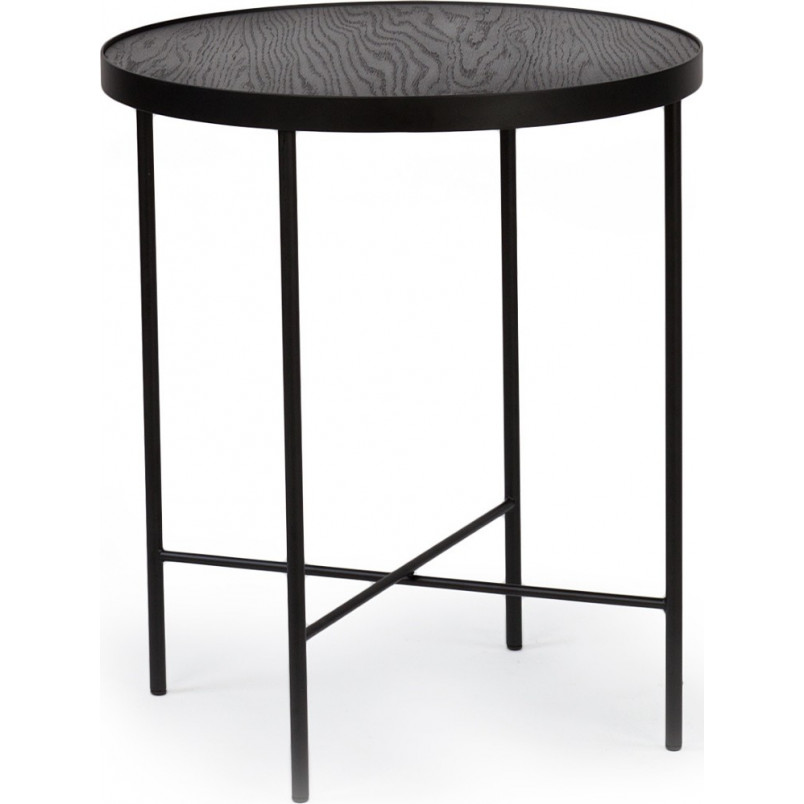 Stolik boczny Tre Nordifra | Czarny dąb, 43cm | Elegancki Design