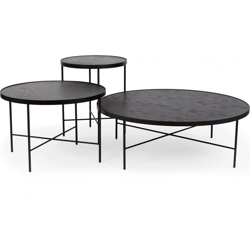 Stolik boczny Tre Nordifra | Czarny dąb, 43cm | Elegancki Design