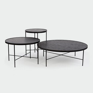Stolik boczny Tre Nordifra | Czarny dąb, 43cm | Elegancki Design