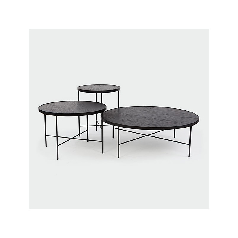Stolik boczny Tre Nordifra | Czarny dąb, 43cm | Elegancki Design