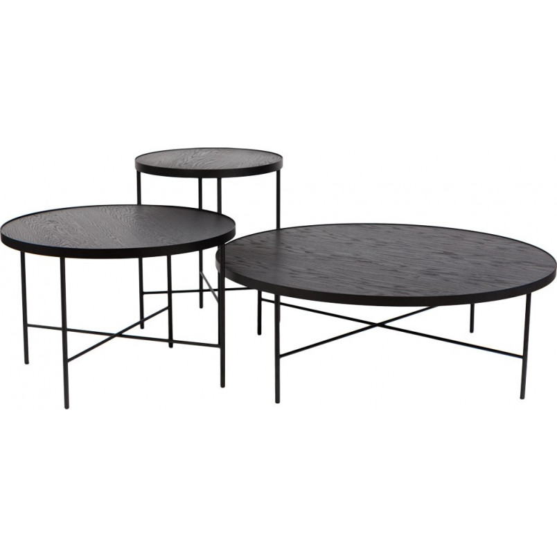 Stolik kawowy Tre 60cm czarny dąb | Nordifra - Elegancki design