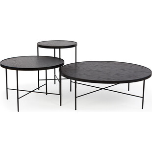 Stolik kawowy Tre 90cm czarny dąb | Nordifra - Elegancki design