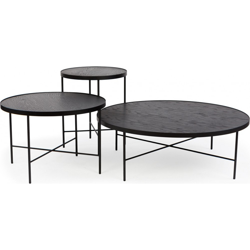 Stolik kawowy Tre 90cm czarny dąb | Nordifra - Elegancki design