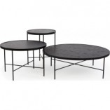 Stolik kawowy Tre 90cm czarny dąb | Nordifra - Elegancki design
