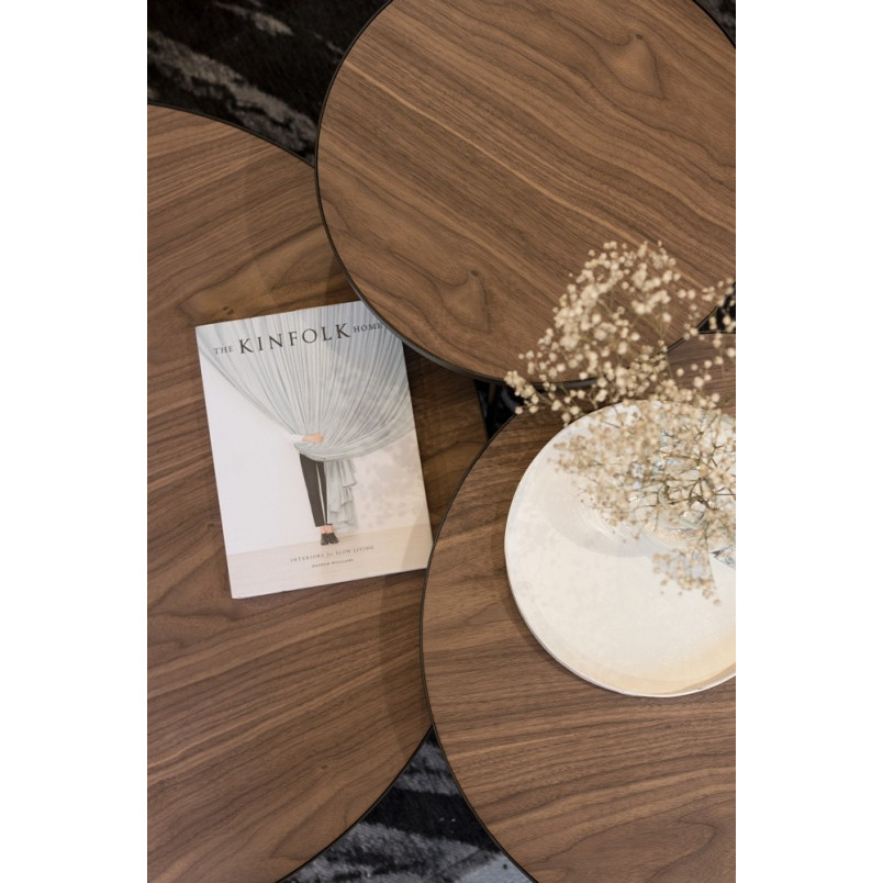 Stolik kawowy Tre 90cm orzech Nordifra | Elegancki design