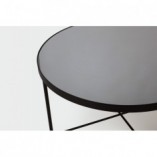 Stolik kawowy szklany Tre 90cm Lustro Tytanowe Nordifra - Elegancki Design