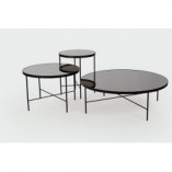 Stolik kawowy szklany Tre 90cm Lustro Tytanowe Nordifra - Elegancki Design