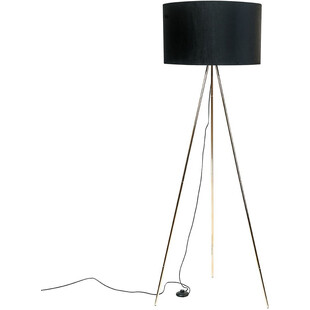 Lampa podłogowa trójnóg z abażurem Inga czarno-złota Zumaline