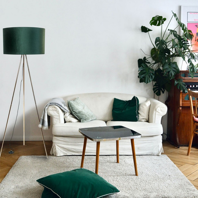 Lampa podłogowa Inga | Zielono-złota, ZumaLine - Komfort i Styl