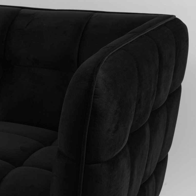 Sofa welurowa Castello 145cm czarna Signal | Komfort i styl