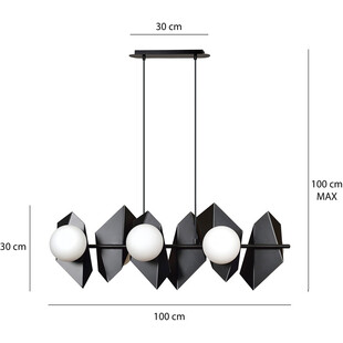 Lampa wisząca Drifton VI | Czarno-biała | Emibig