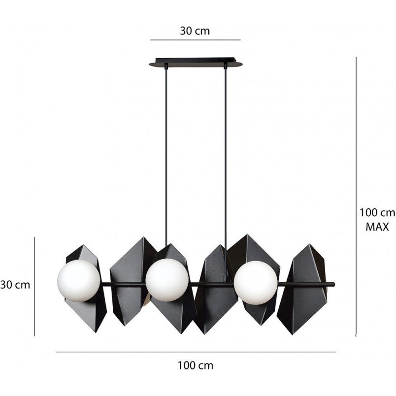 Lampa wisząca Drifton VI | Czarno-biała | Emibig