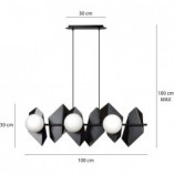 Lampa wisząca Drifton VI | Czarno-biała | Emibig