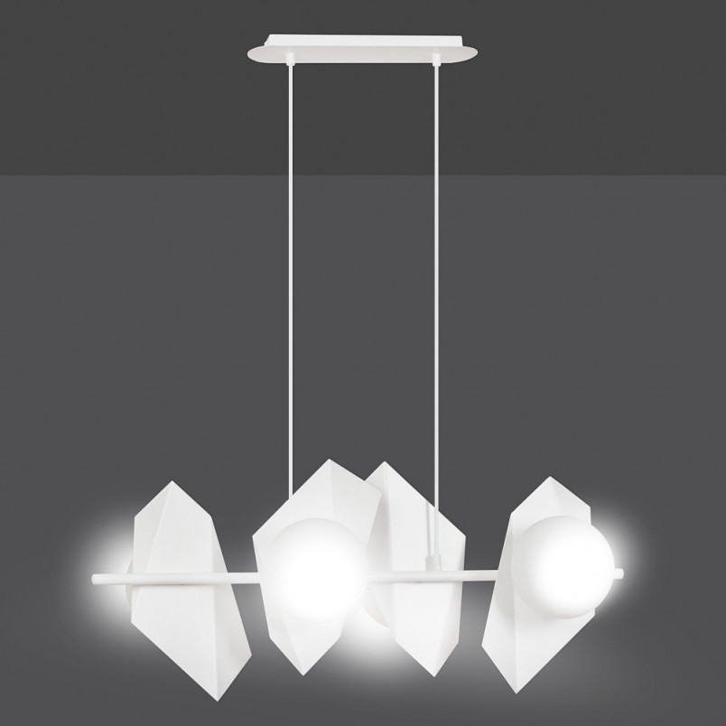 Lampa wisząca Drifton IV biała - nowoczesny design | Emibig