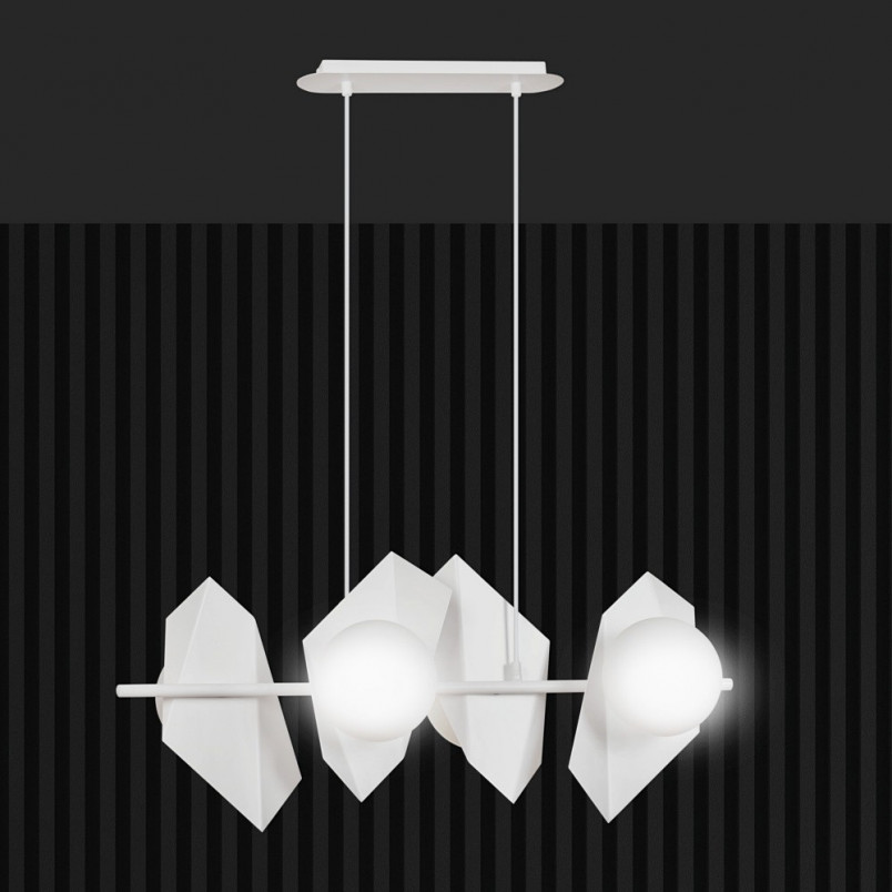 Lampa wisząca Drifton IV biała - nowoczesny design | Emibig